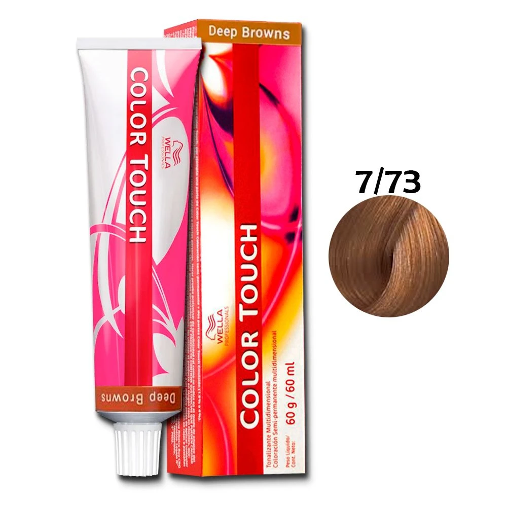 Tonalizante Wella Color Touch Louro Mdio Marrom Dourado 7/73 - 60 G