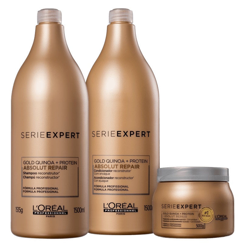 Kit Loreal Professionnel Serie Expert Absolut Repair Gold Quinoa + Protein Salon Trio (3 Produtos)