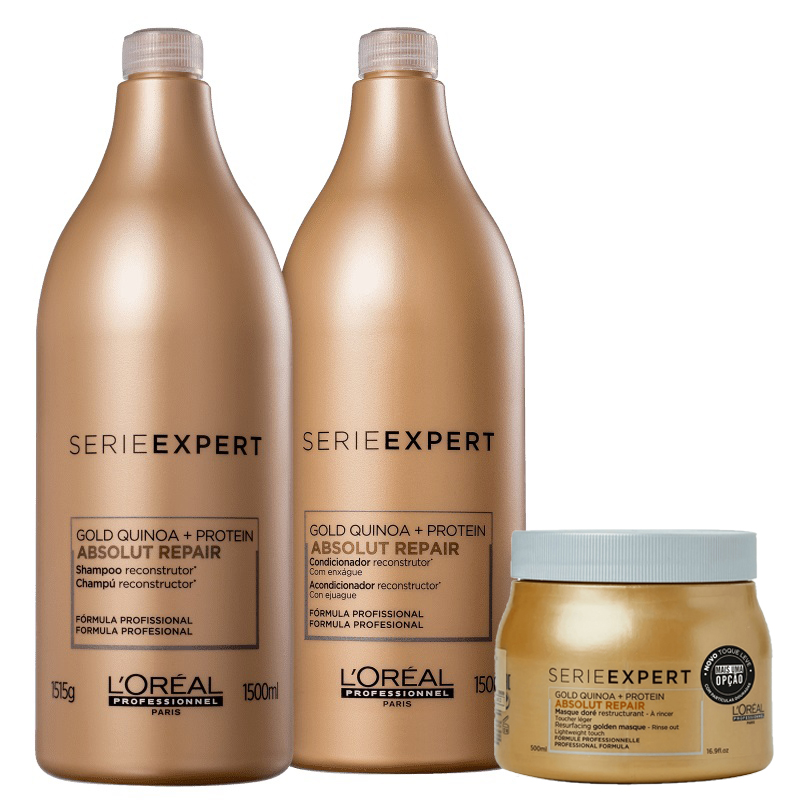 Kit Loreal Professionnel Serie Expert Absolut Repair Gold Quinoa + Mscara Light (3 Produtos)