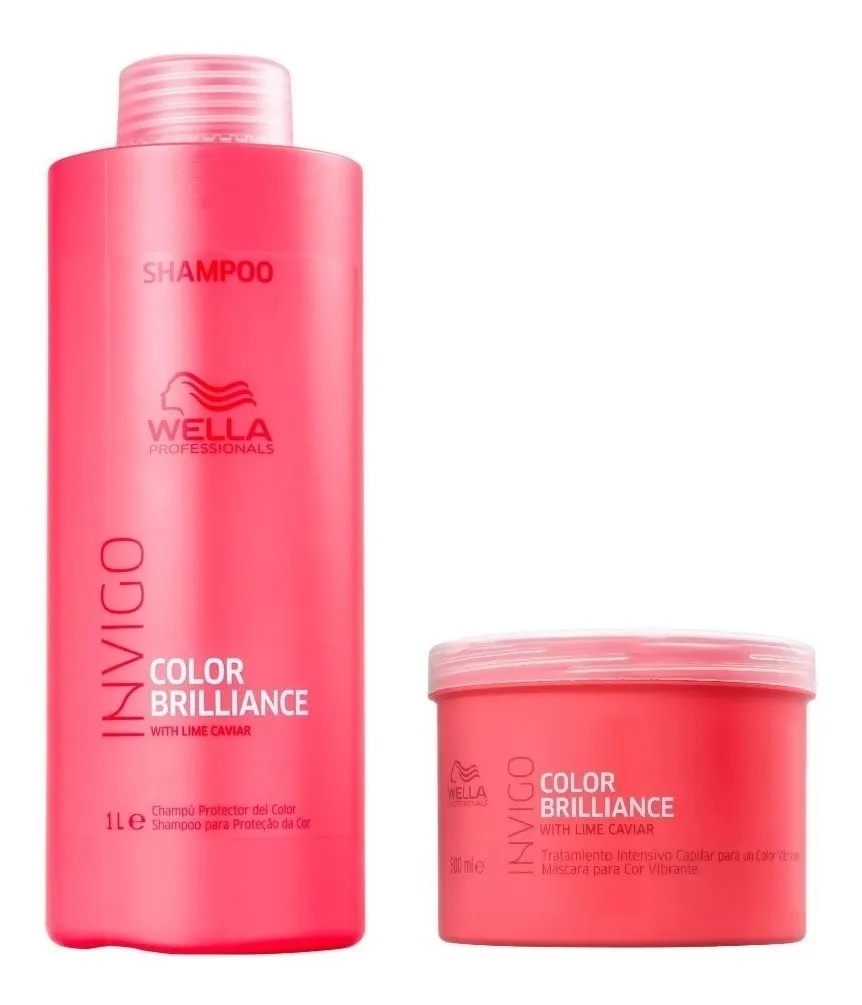 Kit Wella Invigo Color Brilliance Shampoo 1 Litro  e Mscara 500G 