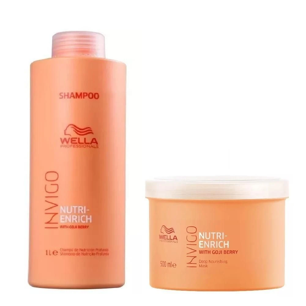 Kit Wella Invigo Nutri Enrich Shampoo 1 Litro e Mscara 500ml 