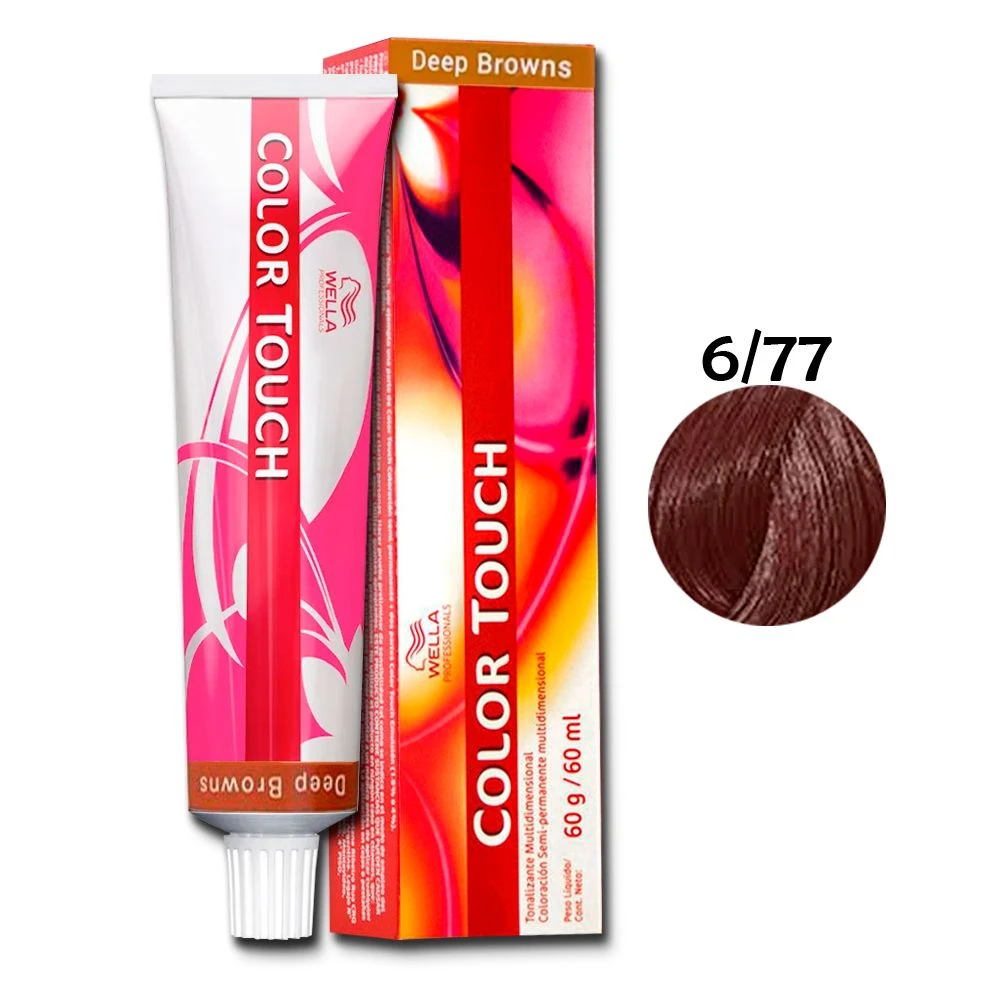 Tonalizante Wella Color Touch Louro Escuro Marrom Intenso 6/77 - 60 G