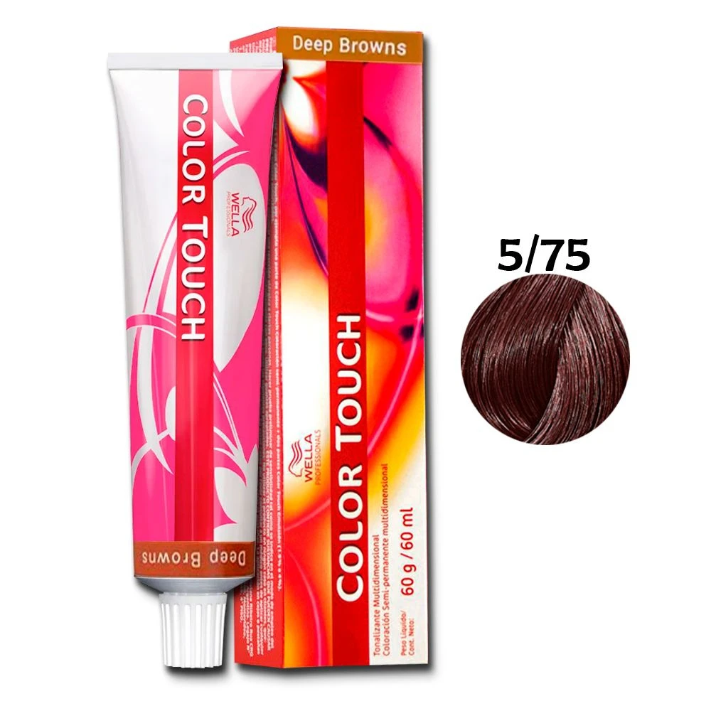 Tonalizante Wella Color Touch Castanho Claro Marrom Acaju 5/75 - 60 G