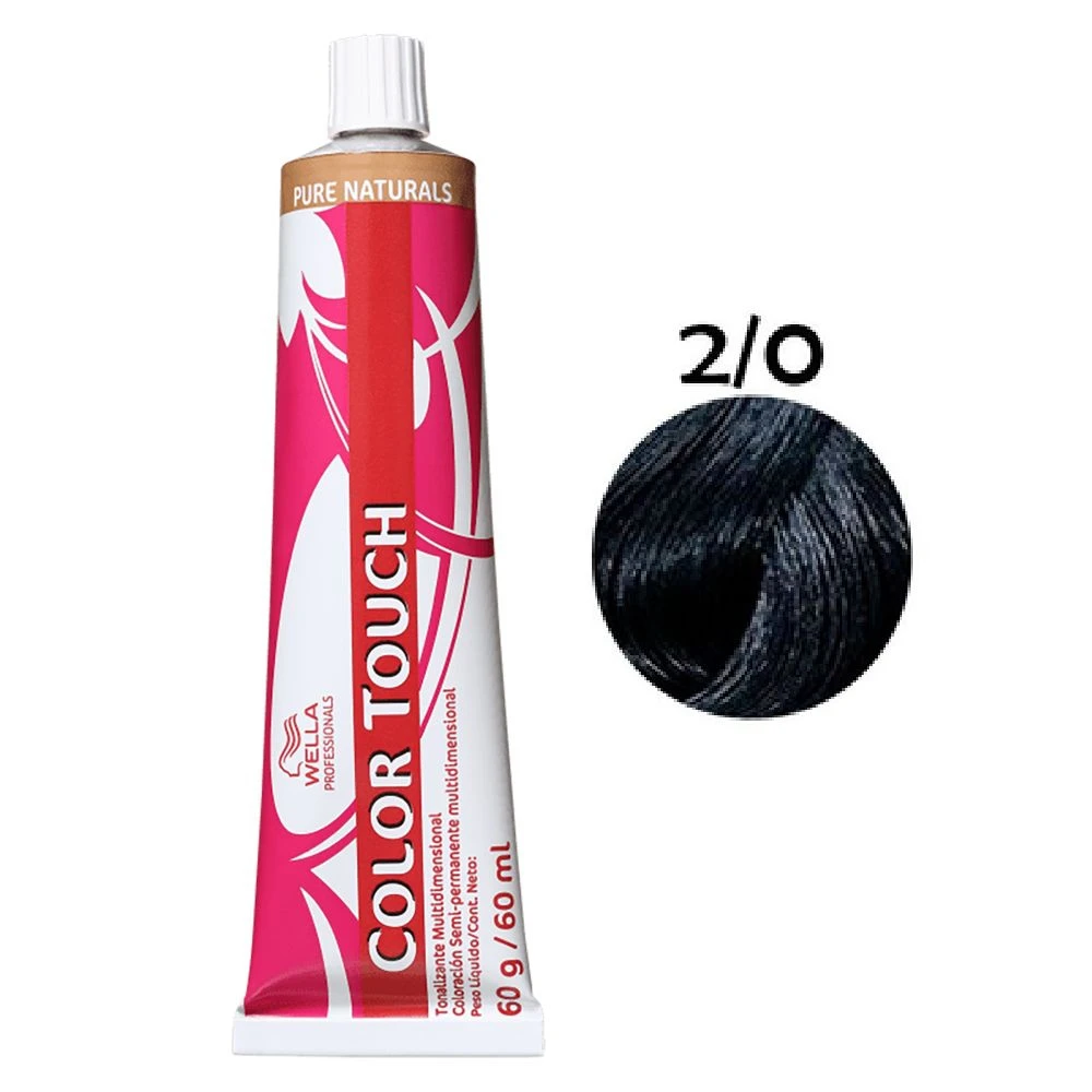 Tonalizante Wella Color Touch Preto Natural 2/0 - 60 G