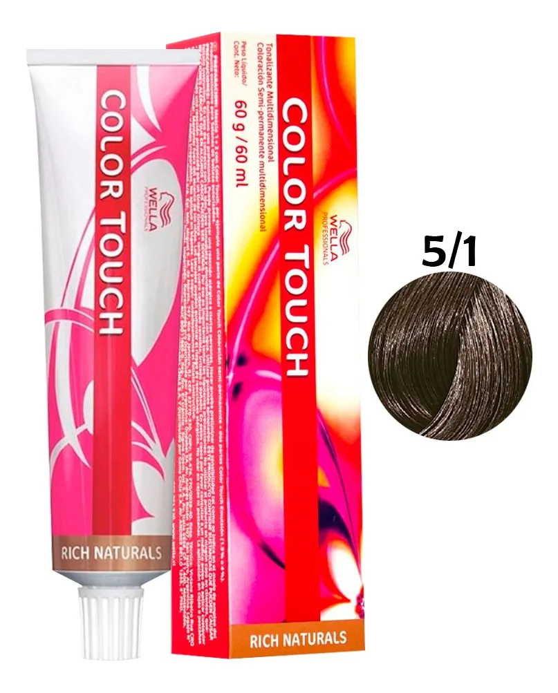 Tonalizante Wella Color Touch Castanho Claro Cinza 5/1- 60 G