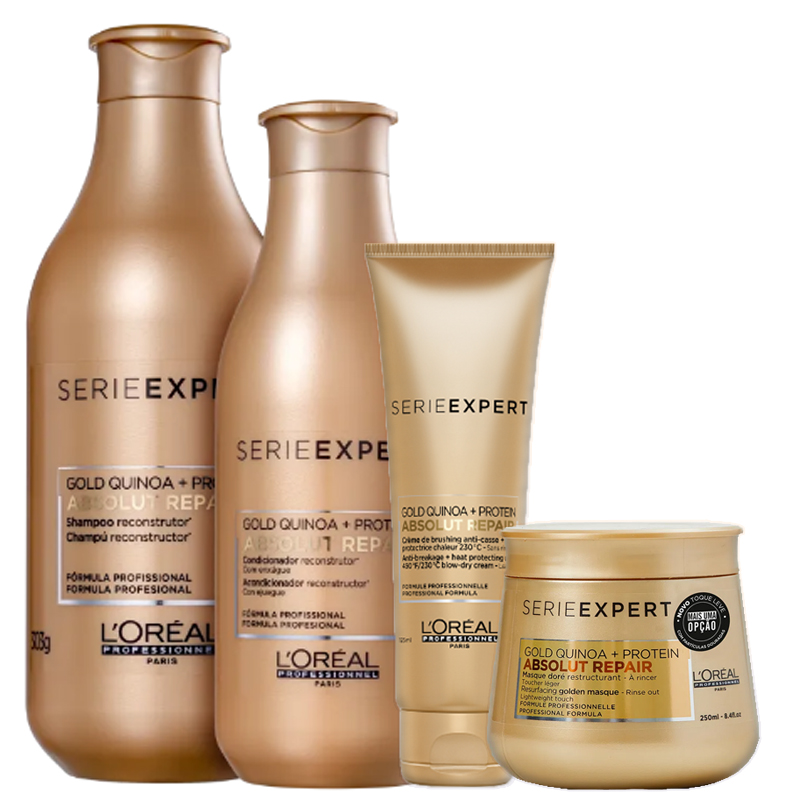 Kit Loreal Professionnel Serie Expert Absolut Repair Gold Quinoa Light  (4 Produtos)