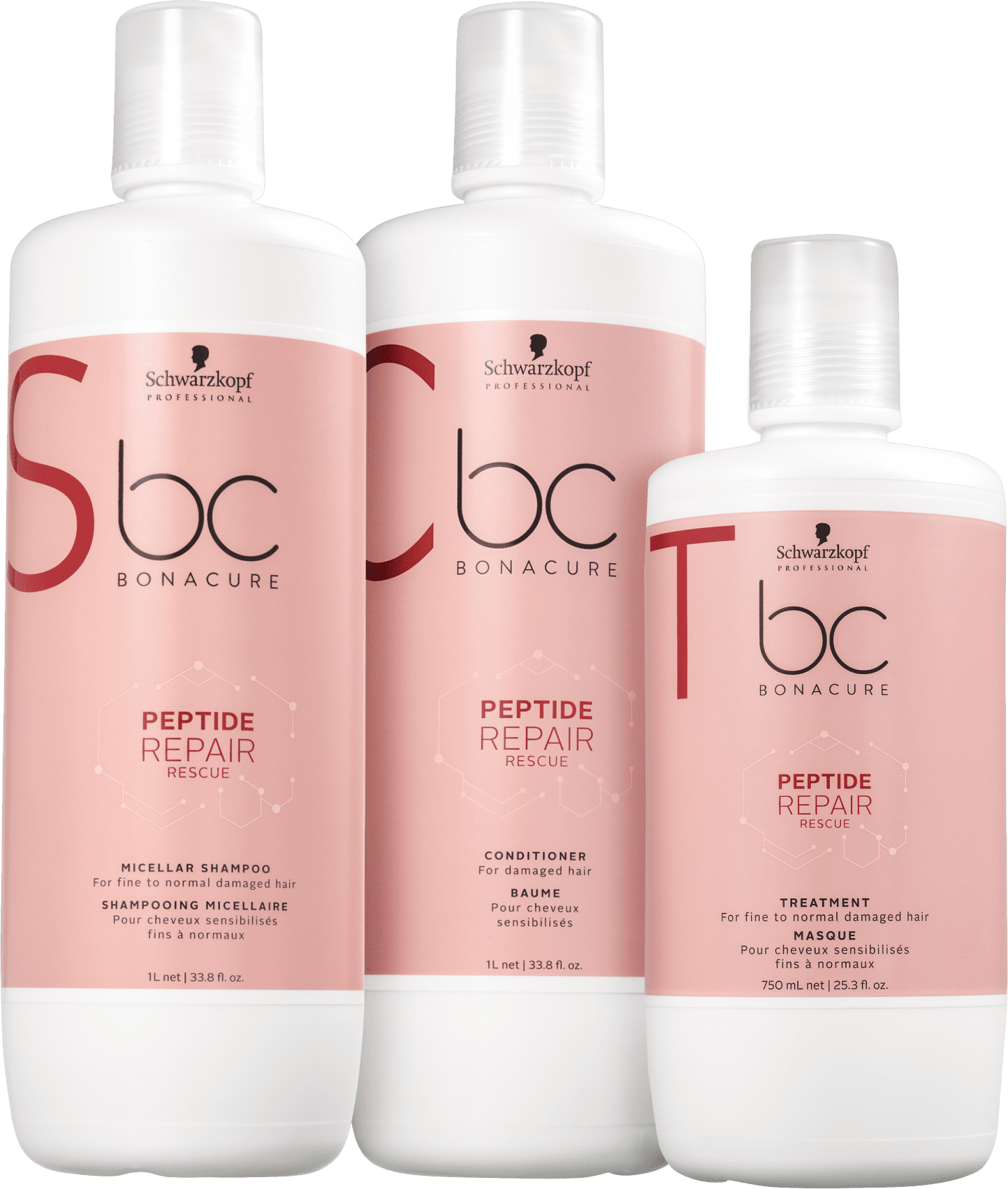 Kit Schwarzkopf Professional BC Bonacure Peptide Repair Rescue Salon Trio (3 Produtos) 