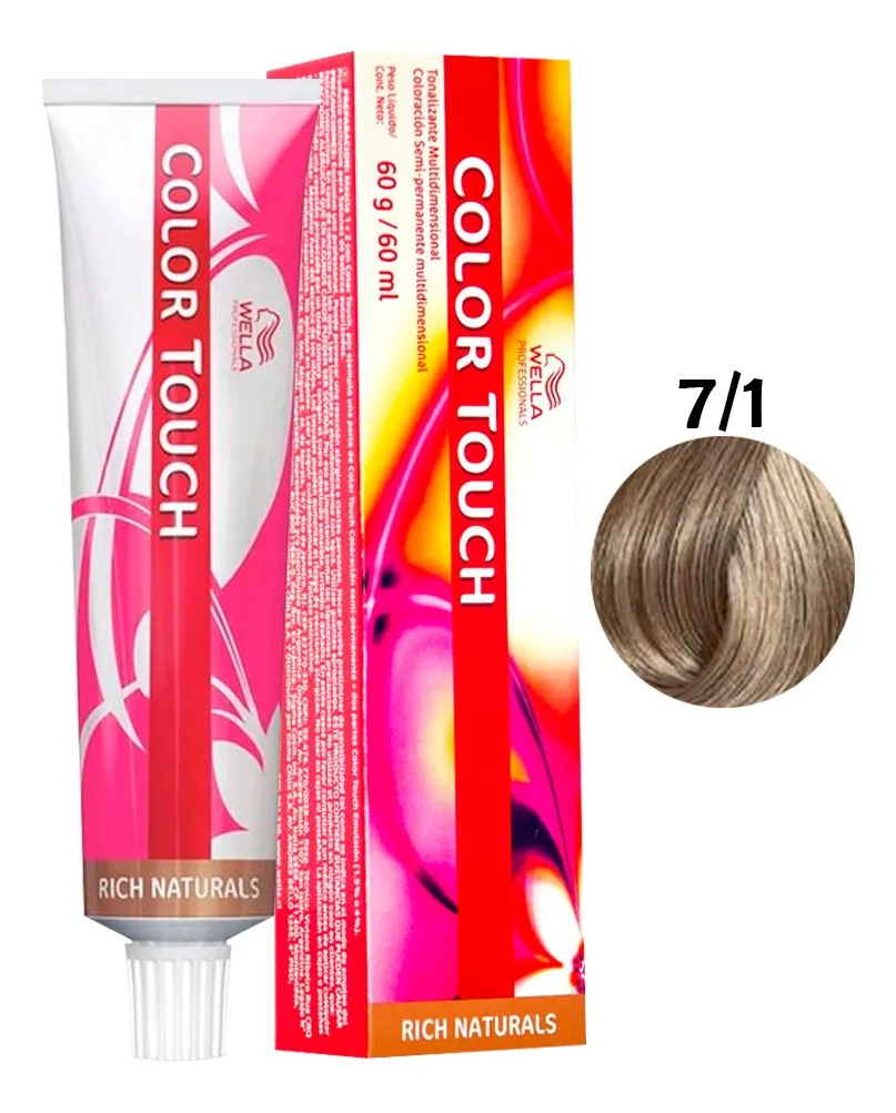 Tonalizante Wella Color Touch Louro Mdio Cinza 7/1 - 60 G