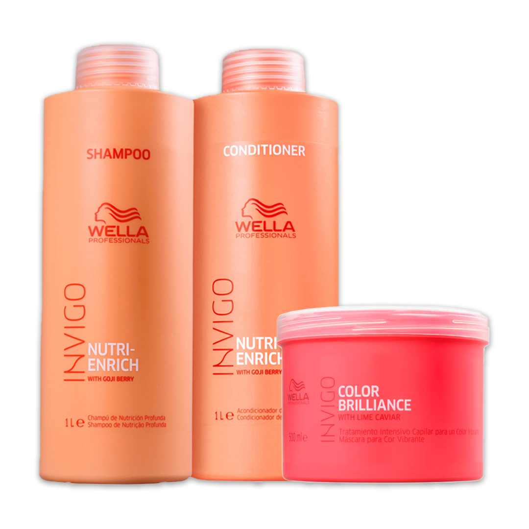 Kit Wella Professionals Invigo Nutri-Enrich Shampoo - Condicionador e Mscara Invigo Color Brilliance