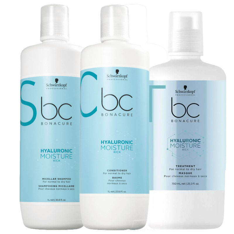 Kit Schwarzkopf Professional BC Bonacure Hyaluronic Moisture Kick Salon Trio (3 produtos) 