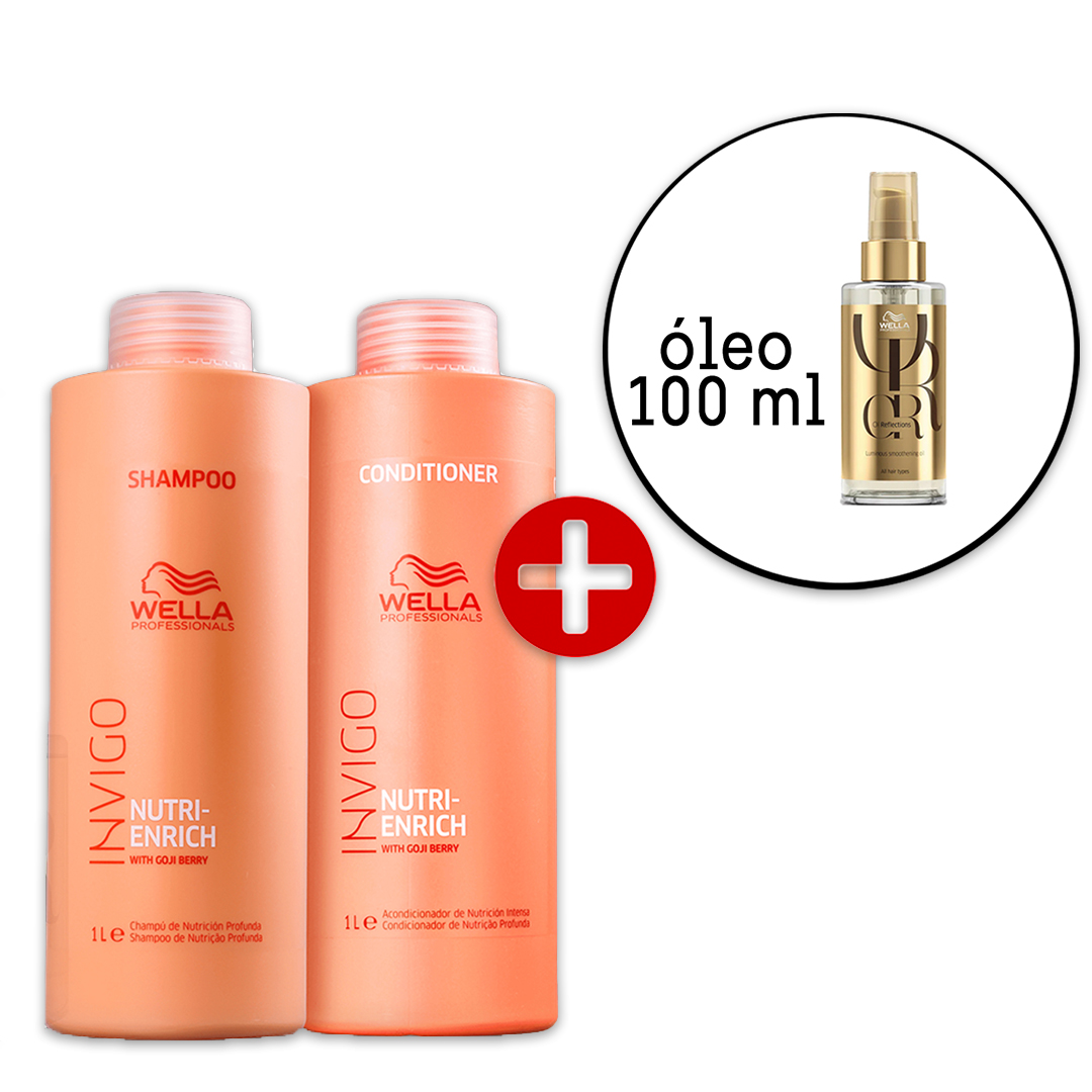 Kit Wella Professionals Invigo Nutri-Enrich Salon Duo + Oil Reflections 