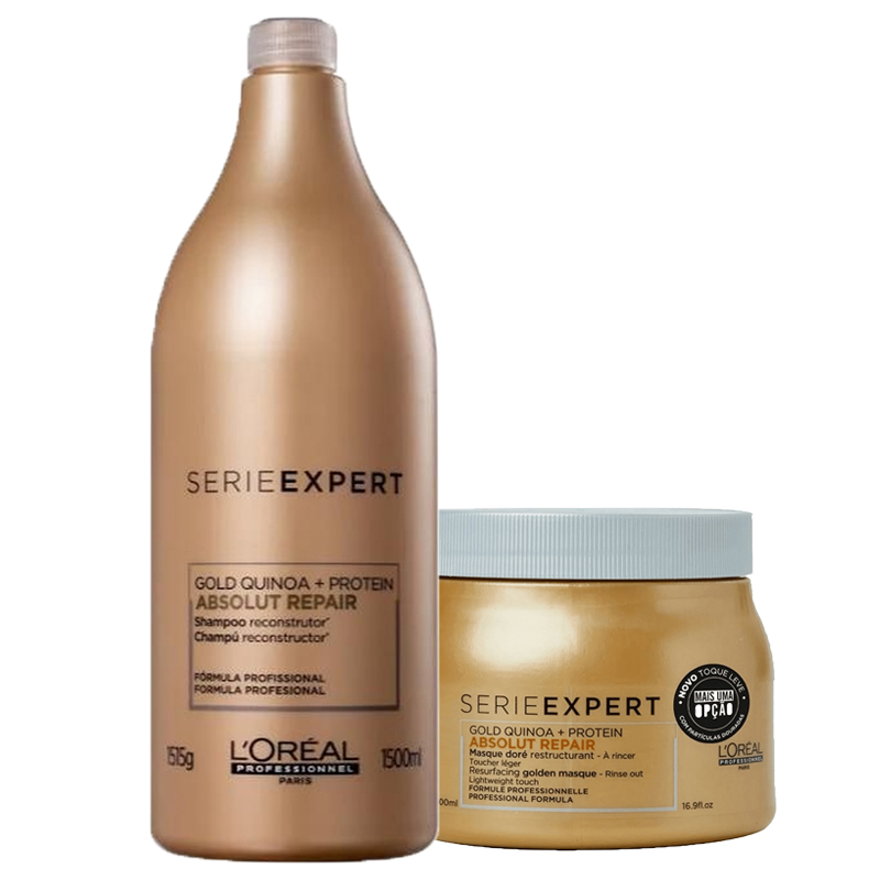 Kit Loreal Professionnel Serie Expert Absolut Repair Gold Quinoa Duo - Mscara Light (2 Produtos)