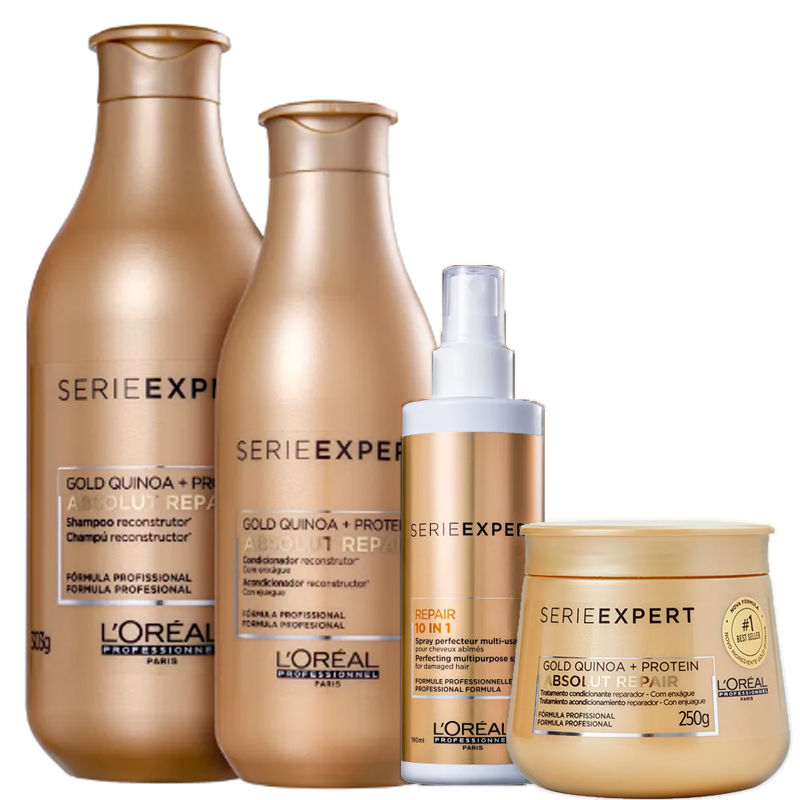 Kit Loreal Professionnel Serie Expert Absolut Repair Gold Quinoa + Protein Golden (4 Produtos)