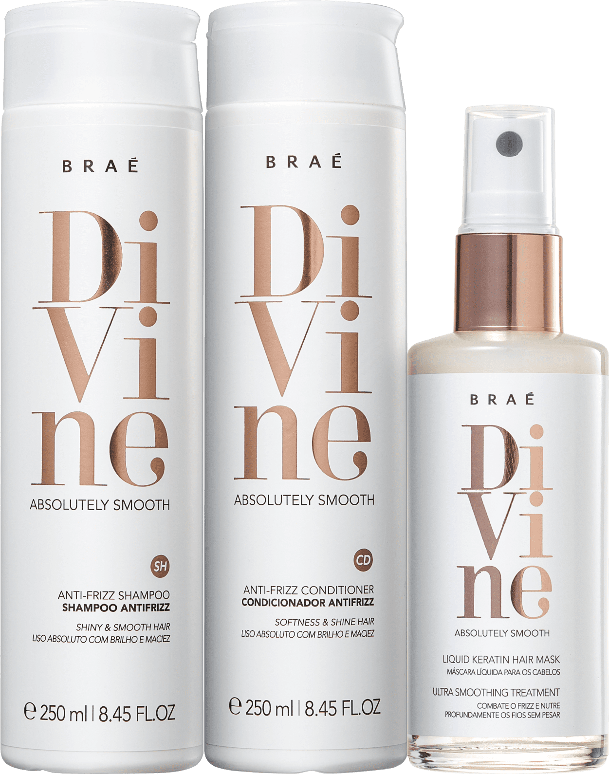 Kit Divine Home Care Shampoo - Condicionador e Mscara Liquida