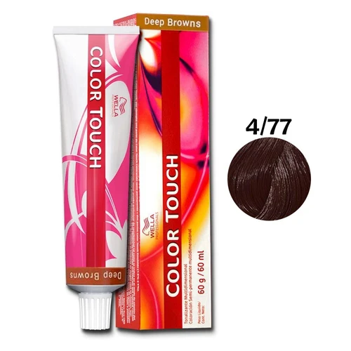 Tonalizante Wella Color Touch Castanho Mdio Marrom Intenso 4/77 - 60 G