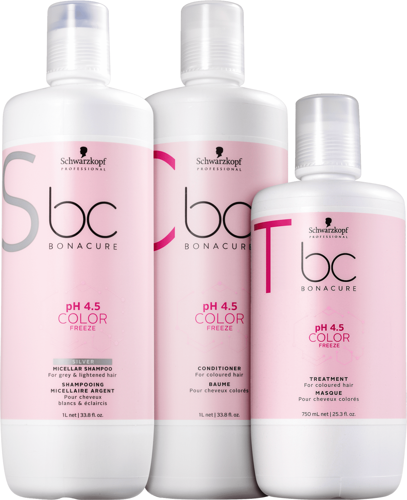 Kit Schwarzkopf Professional BC Bonacure pH 4.5 Color Freeze Salon Trio (3 Produtos) 