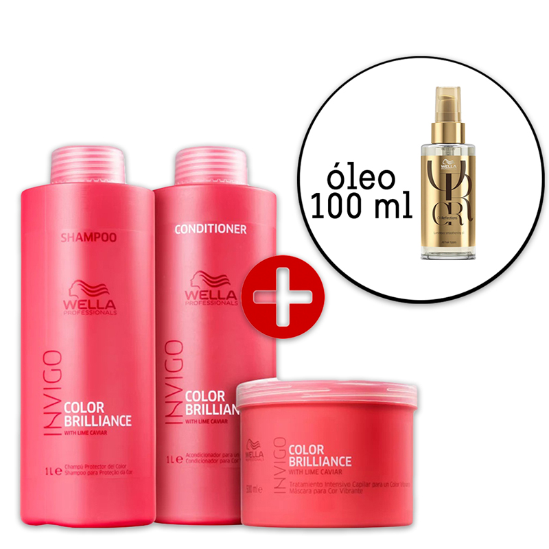 Kit Wella Professionals Invigo Color Brilliance Salon - Oil Reflections 100ml - 4 Produtos